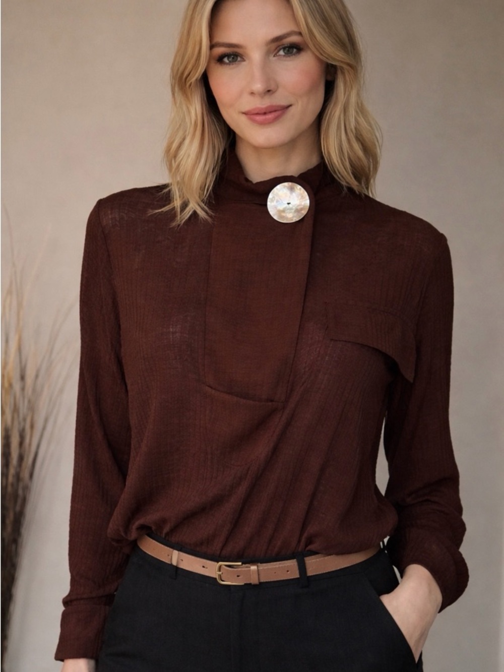 Zara Chocolate Brown Blouse